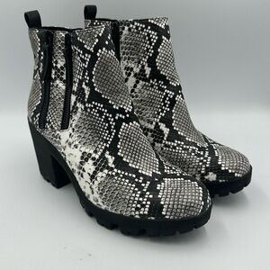 Mix No. 6 Cooya Snake Print Block Heel Ankle Boots Women’s 8